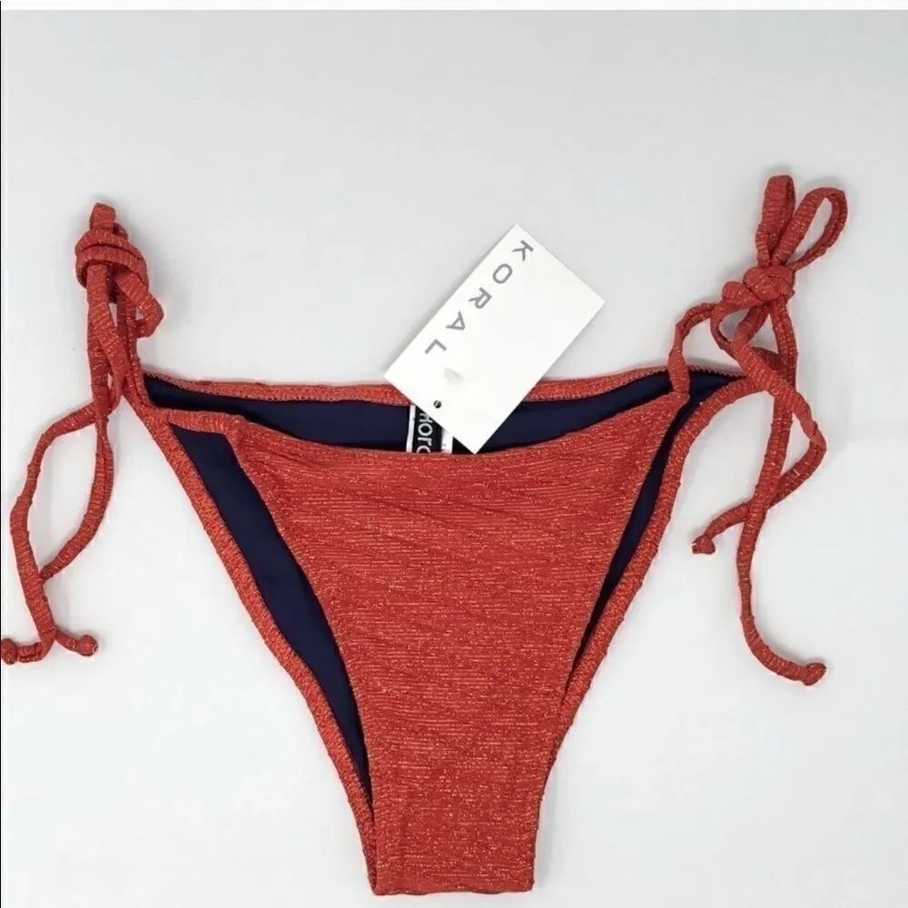 Koral Swim Bronze Metallic Bikini Bottoms NWT